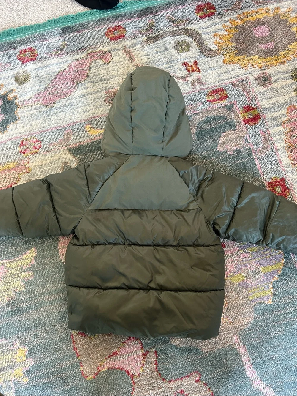 Zara Kids Olive Green Puffer Jacket with Hood
